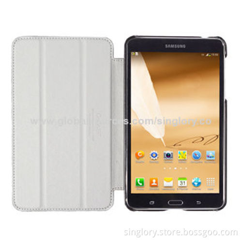 Stand Leather Case for Samsung Galaxy Tab4 7.0 with Elastic Hand Strap and Card Slot
